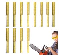 Chainsaw Sharpening Kit Bits - Titanium Plated Burr Stone File, 4mm 4.8mm 5.5mm 12X High Hardness Grinder Drill Bits Electric Chain Saw | Forestry Tool Maintenance, Lumber Mill Chain Care