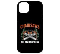 Chainsaws are My Happiness - Funny Father's Day Woodworker Coque pour iPhone 14 Plus