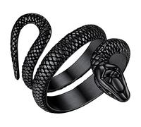 ChainsHouse Bague Cobra Homme Anneau Serpent Ouvert Boa Cobra Garcon Enfant Fils Acier Inxydable[Argenté/Or/Noir-52/57/59/62/64/67/69/72]