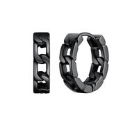 ChainsHouse Boucle d'Oreille pour Homme Anneaux Clou d'Oreille Chaîne Cubaine Petit Créole Femme Enfant Garcon en Acier Inoxydable Argent/Or/Noir Bijou Cadeau Mari Noël Fête des Pères Nouvel An