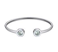 ChainsHouse Bracelet Femme Main Acier Inoxydable Pierre de Naissance Ouverture Cerceau Grand Cercle-mars Argenté-Bijoux Cadeau Fille Amour Saint Valentin Noël