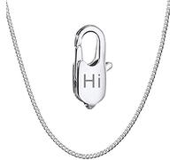 ChainsHouse Chaine Argent Homme 46 cm Graver 3mm Chaîne Personnalise Ras de Cou Femme 925 Massif Collier Maille Cubain Gourmette Grain Fine Gros Bijoux Cadeau Noël Fête des Pères