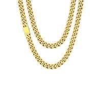 ChainsHouse Chaine Homme Acier Inoxydable Collier Homme Or Miami Cuban 9 mm de Large et 46 cm de Longueur, Chaîne Hip Hop Rappeur, Cadeau Anniversaire/la Fête des Pères/la Saint-Valentin