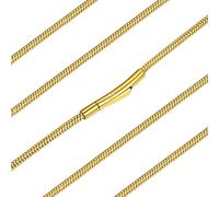 ChainsHouse Chaîne serpent de 2 mm pour homme, or 14 carats, chaînes simples en acier inoxydable pour pendentifs ou vêtements seuls, bijoux hypoallergéniques pour homme, cadeau pour père, 40,6 à 76,2