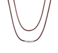 ChainsHouse Collier cordon ciré Chaîne simple homme femme Cuir véritable Cire cordons chaîne avec fermoir à ressort Collier seule cercle Cadeau d'anniversaire Corde lien chaîne