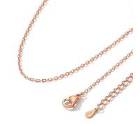 ChainsHouse Collier Femme 1,4 mm Largeur Argenté/Or/Noir/Or Rose en Acier Inoxydable, Durable Fine Chaîne Rolo Imperméable Pour Pendentif, 41cm à 61cm Longueur+ Rallonge 5cm, Avec Boîte à Bijoux
