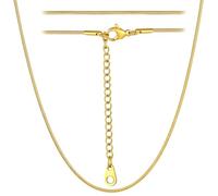 ChainsHouse Collier Femme Courte, Chaîne Serpent Mince 1,2 mm pour Femme Collier en Acier Inoxydable 35 cm Bijoux, Doré