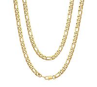 ChainsHouse Collier Homme Acier Inoxydable Maille Figaro Chaîne Femme, Cadeau Bijoux Hip Hop [Doré-Largeur: 9mm; Longeur: 46 cm] Gift Anniversaire Saint Valentin Noël