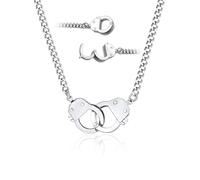 ChainsHouse Collier Long Ras du Cou pour Femmes, Chaîne Fine avec Pendentif Coeur/Cercle/Étoile/Serrure, Bijoux Collier Acier Inoxydable Femme Homme, Argenté/Doré/Noir