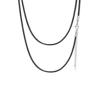 ChainsHouse Collier Ras De Cou Pour Femmes Collier Avec Fermoir Chaine Cordon En Cuir Chaîne s 1.5mm 41cm Bijoux Pour Amies