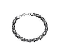ChainsPro Bracelet Byzantin Bicoloré Acier Inoxydable,Gourmette Homme Maille Royale Épaisseur 6mm 19cm,Bijoux Chunky Style Pas Cher Chaines,Cadeau Anniversaire Hommes et Garçons