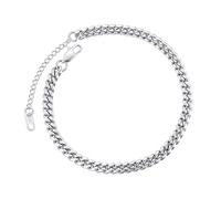 ChainsPro Bracelet Cheville Femme Acier Inoxydable Chaîne Panzer Argenté- Style Moderne Élégant, Idée Cadeau Anniversaire/Saint-Valentin