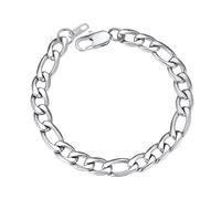 ChainsPro Bracelet Homme Figaro Acier Inoxydable-Largeur 9mm,Gourmette Grosse Maille Figaro 21cm- Délicate Bijoux Chaine de Main pour Hommes