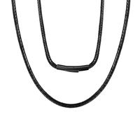 ChainsPro Collier en cuir tressé imperméable pour homme, chaîne en corde cirée, largeur 2/3 mm, avec fermoir à pression, 40,6 cm, 45,7 cm, 50,8 cm, 55,9 cm, 61 cm, 66 cm, 71,1 cm, 76,2 cm, 16 inch