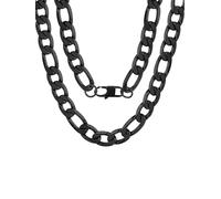 ChainsPro Collier Solide Chaine Figaro 46cm 13mm d’épaisseur Chaîne en Acier de Figaro Bijoux Noir Homme Femme Cadeau pour Lui Elle