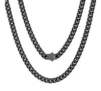 ChainsProMax Chaîne à maillons cubains Miami pour homme, 5/7/9/12,5 mm de large, 45,7 à 76,2 cm de long, acier inoxydable/plaqué or/noir (boîte cadeau), 26 inch, Métal, Pas de gemme