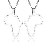 ChainsProMax Collier Homme Continent Africain Réglable Bijoux Carte Afrique Acier Inoxydable 316L Plaqué Or (Boîte Cadeau) Non connu