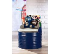 Chair/armchair, Graffiti motif, Metal, blue, multicolored, PU 1, L. 60 cm, W. 60 cm, H. 72 cm
