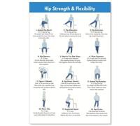 Chair Exercises for Seniors Poster Hip Mobility Workout Chart Seated and Standing Routine for Beginners Home Gym Wall-Art Bedroom Decor