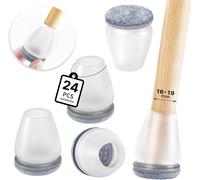 Chair Leg Protector,24 Pieces Transparent Silicone Floor Protectors,Felt Pads for Chairs,Small Floor Pad Pads for Hard Wood Floors and Tile-Round.[A28]