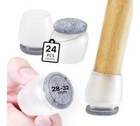 Chair Leg Protector,24 Pieces Transparent Silicone Floor Protectors,Felt Pads for Chairs,Small Floor Pad Pads for Hard Wood Floors and Tile-Round.[A29]