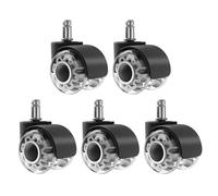 Chair Wheels, Glide Rolling Stem 1.97x2.2x3.19 Inches Single with Steel Axle, Durable Rubber Silent Casters, Professional Furniture Hardware with Swivel Style, Replacement Wheels for Floors