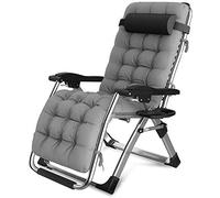 CHAIRQEW Chaises de Jardin Patio Inclinable pour Personnes Lourdes Zéro Gravité en Plein air Jardin Plage Pont Sun Lounger Support200kg (Color : Silver)