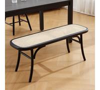 chairus Banc Ottoman de Rotin Banquette Entrée Chaussures Banc de Salle à Manger en Bois (Noir)