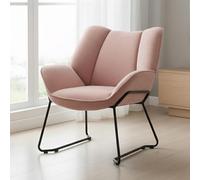 chairus Fauteuil Relaxation Confortable Chenille Fauteuil Crapaud, Rose