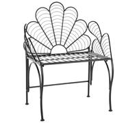 Chaisd de Jardin avec Accoudoirs Design Classique Vintage en Métal Noir Liguria