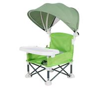 Chaise 3 en 1 pour tout-petit, siège en toile, chaise pliante pour tout-petit avec sac de rangement, sangles réglables, plateau amovible, chaise d'allaitement portable, vert