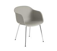 Chaise à accoudoirs recyclé Fiber cadre tubulaire chrome WxHxD 54,5x77x56cm