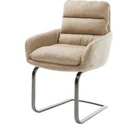 Cantilever Abelia-Flex mit Armlehnen microvelours beige vintage pied cantilever plat grafiete