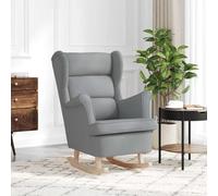 Chaise à Bascule Adulte Confortable en Tissu Gris, Fauteuil à Bascule avec Rembourrage Moelleux pour Salon et Bureau, Mouvement Doux pour Détente, Dimensions 74x90x102 cm, Charge Max 110 kg