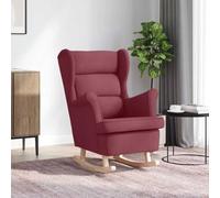 Chaise à Bascule Adulte Confortable en Tissu Polyester, Fauteuil à Bascule Rouge Bordeaux pour Salon et Chambre, Siège Rembourré avec Mouvement Doux, Dimensions 74x90x102 cm, Charge Max 110 kg