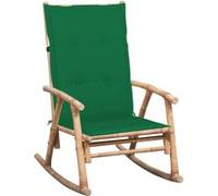 Chaise à bascule avec coussin bambou Vert G