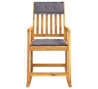 Chaise À Bascule Avec Coussins Bois Massif D'acacia Vidaxl Vidaxl Marron