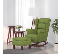 Chaise à bascule avec pieds en bois et tabouret Vert clair