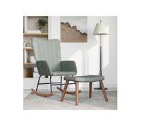 Vidaxl Chaise À Bascule Avec Repose-Pied Gris Clair Velours Gris