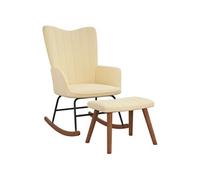 Chaise à Bascule avec Repose-pied Chaise de Relaxation Siège de Relaxation Fauteuil de Salon Salle de Séjour Salon Blanc Crème Velours