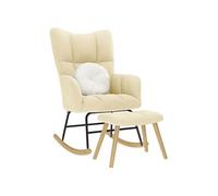 Chaise à bascule avec repose-pied Crème Tissu, chaise, chaise de relaxation, fauteuil relax, chaise de salon, 4016807