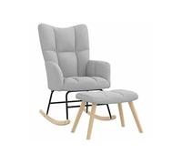 vidaXL Chaise à bascule avec repose-pied – tissu gris nuage