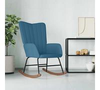 Chaise à Bascule avec Repose-pied Chaise de Relaxation Siège de Relaxation Fauteuil de Salon Salle de Séjour Salon Bleu Velours