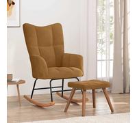 Chaise à Bascule avec Repose-pied Noir Velours Fauteuil de Relaxation vidaXL