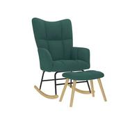 Chaise à bascule avec repose-pied Vert foncé Tissu, chaise, chaise de relaxation, fauteuil relax, chaise de salon, 4016805