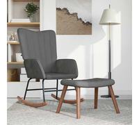 Chaise à Bascule avec Repose-pied Vert Foncé Velours Siège Fauteuil vidaXL