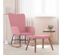 Chaise à Bascule avec Repose-pied Vert Foncé Velours Siège Fauteuil vidaXL