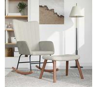 vidaXL Chaise à Bascule avec Repose-Pied Chaise de Relaxation Siège de Relaxation Fauteuil de Salon Salle de Séjour Salon Blanc Crème Velours