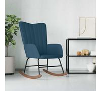 vidaXL Chaise à bascule avec repose-pied Bleu Velours