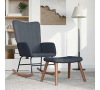 Chaise à Bascule avec Repose-pied Vert Foncé Velours Siège Fauteuil vidaXL